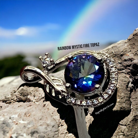 DAZZLING RAINBOW FIRE Topaz Size 7 1/4" Ring