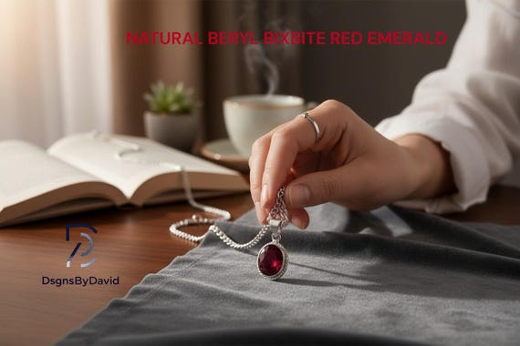 NATURAL RED EMERALD Necklace-Certified