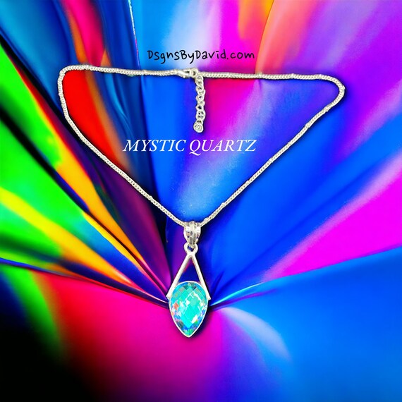 Dazzling MYSTIC QUARTZ Pendant Necklace