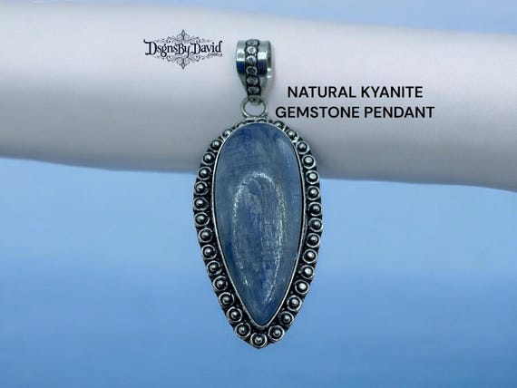 NATURAL KYANITE with Natural Blue Sodalite Beads Gemstone Necklace