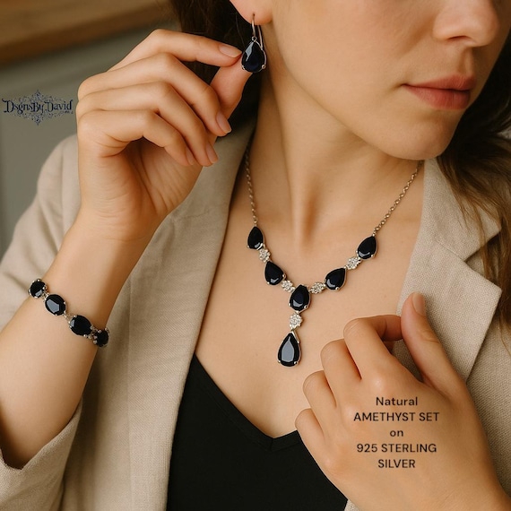 NATURAL AMETHYST complete SET