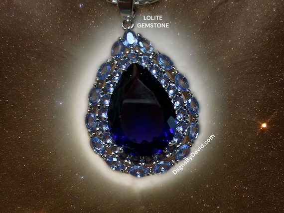 BREATHTAKING LOLITE GEMSTONE Pendant Necklace