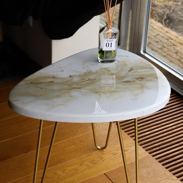 Elegante tavolino da caffè con finitura in marmo: perfetto per interni moderni, opzioni di colore e dimensioni