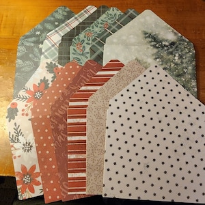Forest Christmas Envelopes //A2 sized//12 pcs set