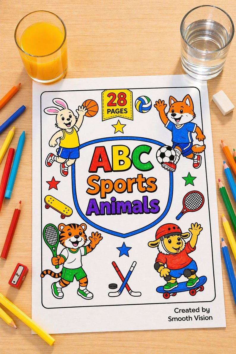 ABC Animal Sports Coloring Book for Kids Printable Alphabet Coloring ...