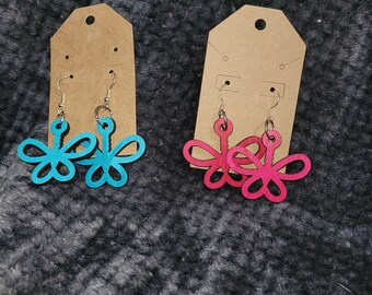 Hand-painted wooden earrings