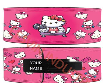 Kitty cartoon lever belt | powerlifting belt, kitty lifting lever belt | kitty gym belt, weightlifting belt | Kitty Lever belt