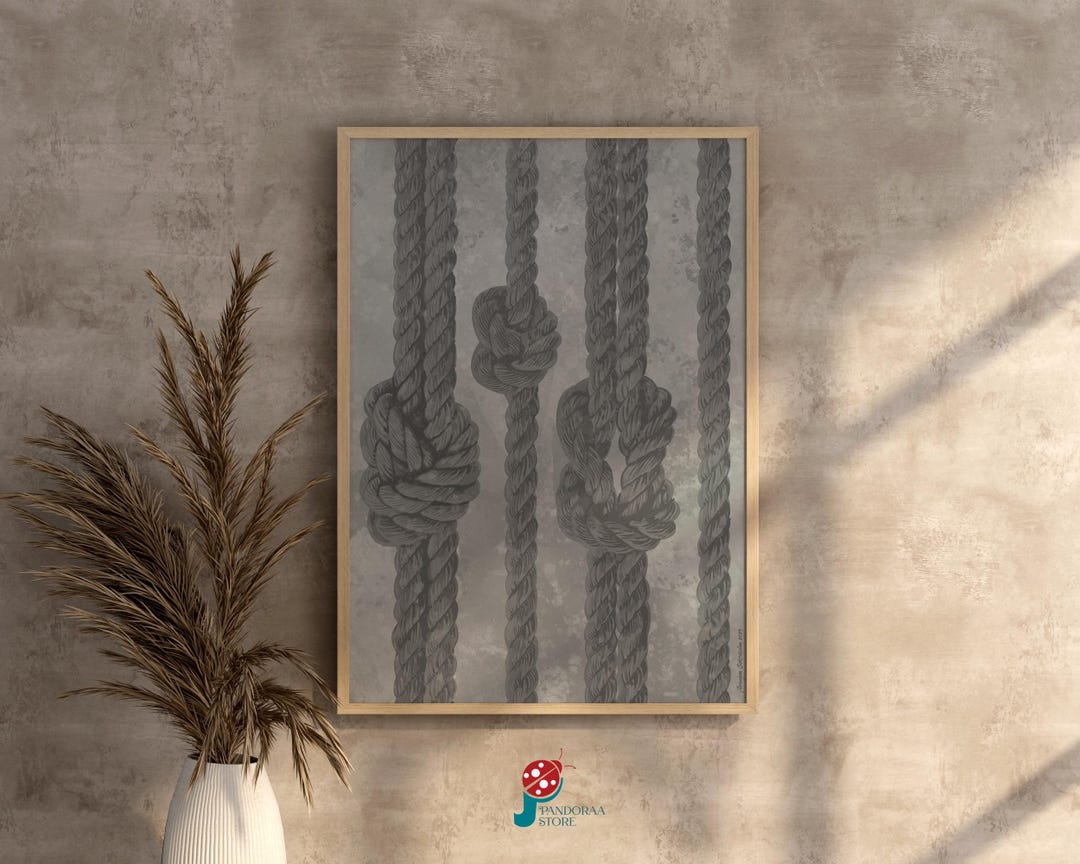 Rope Printable Wall Art I Gray Boho Modern Wall Decor | Living Room ...