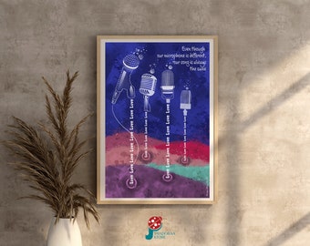 Musical Microphone Poster Digital Download - JPG Modern Printable Art