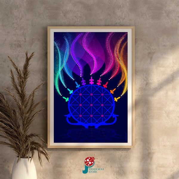 Navy Color Hittite Sun Motif Digital Download - JPG Modern Printable Art