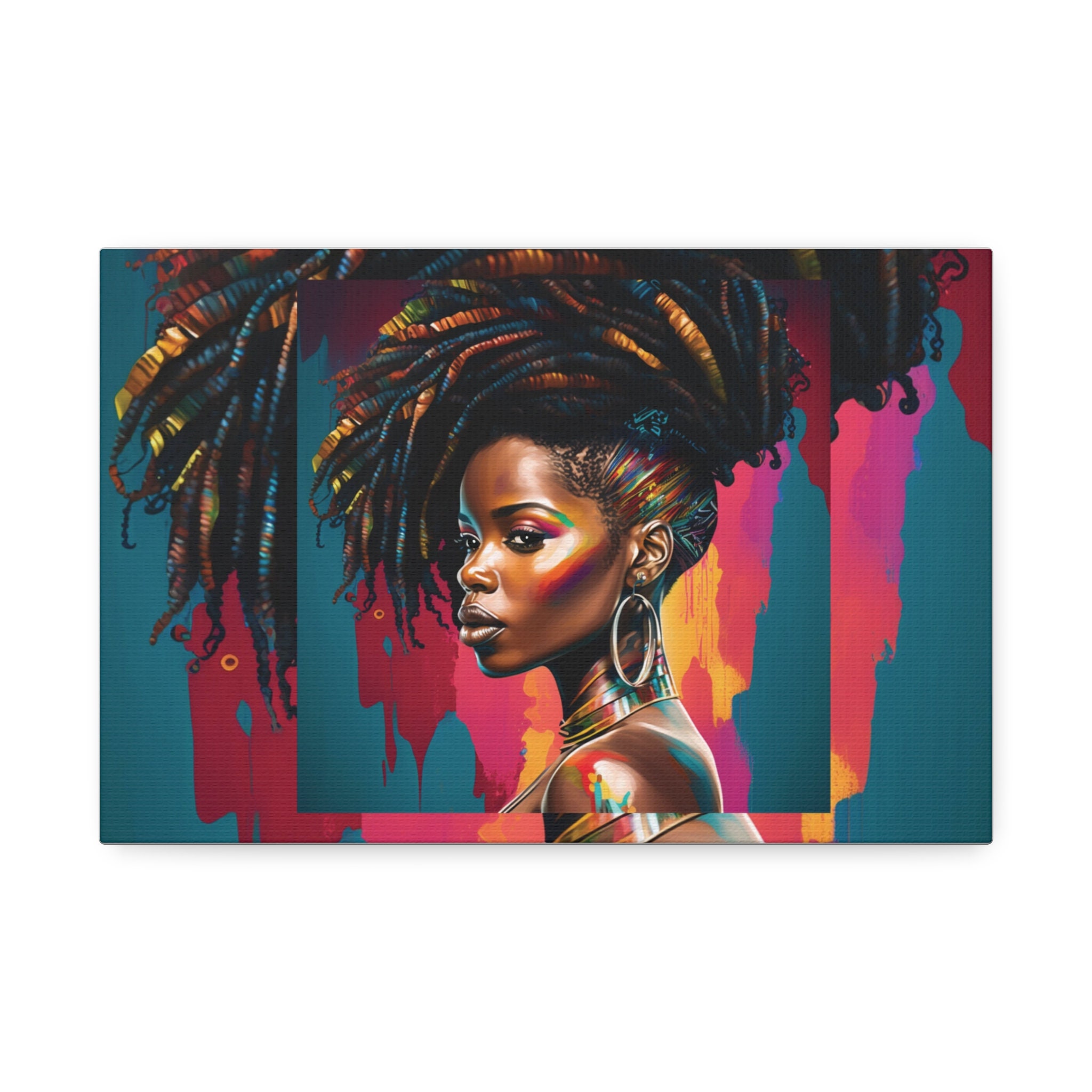 African American Woman Canvas Art Bold and Beautiful Wall Hanging, Loc
