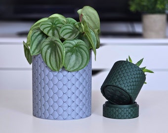 Blumentopf mit versteckter Tropfschale für deine Pflanzen - Quilted Planter