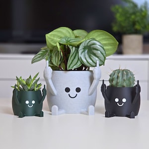 Happy Pot flower pot Middle finger Planter Gift idea Stinky fingers image 2