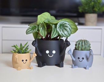 Happy Pot Blumentopf | koreanisches Fingerherz | Übertopf | Geschenkidee | K-Pop | Symbol der Liebe