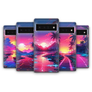 Retrowave Phone Case Vaporwave Neon Outrun Synthwave Cover for Google Pixel 10 | Samsung S25 | iPhone 17