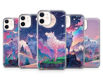 Cute Wolf Phone Case Wildlife Animal Cover for iPhone 17, 16, 15, 14, 13, 12, 11 | Samsung S25 | Google Pixel 10