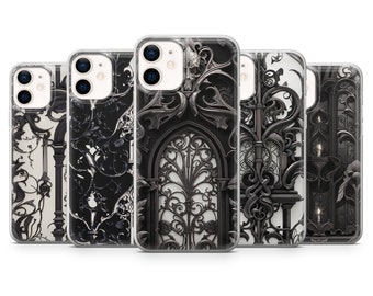 Funda gótica negra oscura para iPhone 17, Samsung S25 y Google Pixel 10