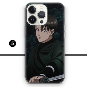 Funda de teléfono de Attack on Titan AOT Levi Ackerman Anime Manga Cover para iPhone 17 / Samsung S25 / Google Pixel 10 5