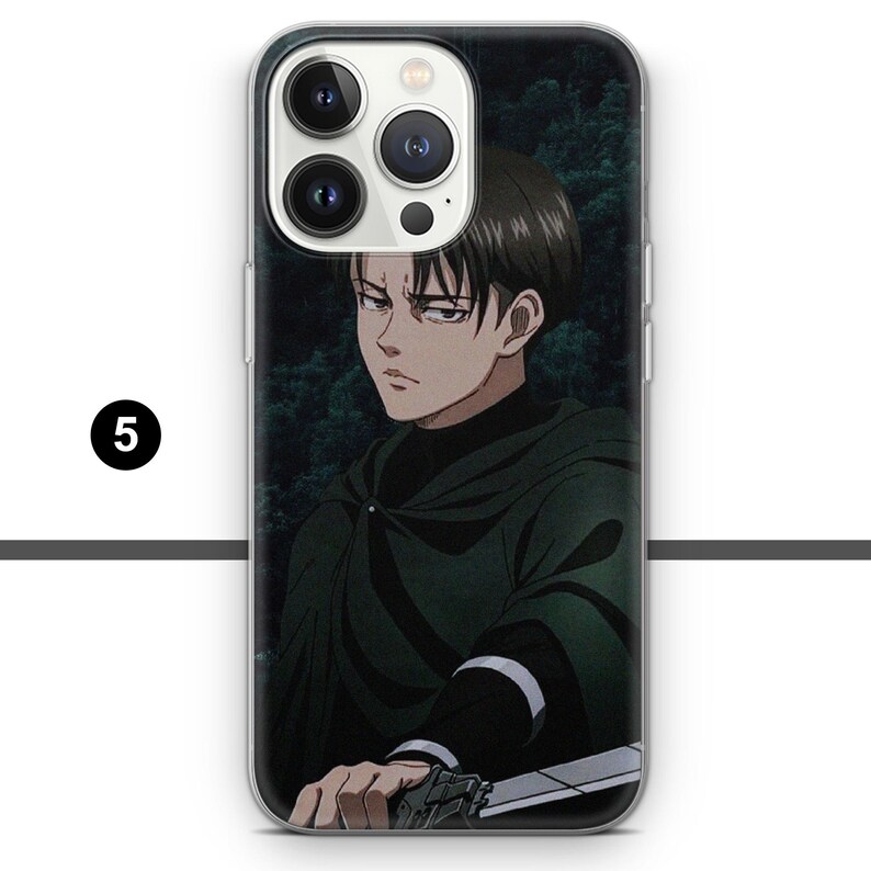 Funda de teléfono de Attack on Titan AOT Levi Ackerman Anime Manga Cover para iPhone 17 / Samsung S25 / Google Pixel 10 5