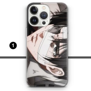 Funda de teléfono de Attack on Titan AOT Levi Ackerman Anime Manga Cover para iPhone 17 / Samsung S25 / Google Pixel 10 1