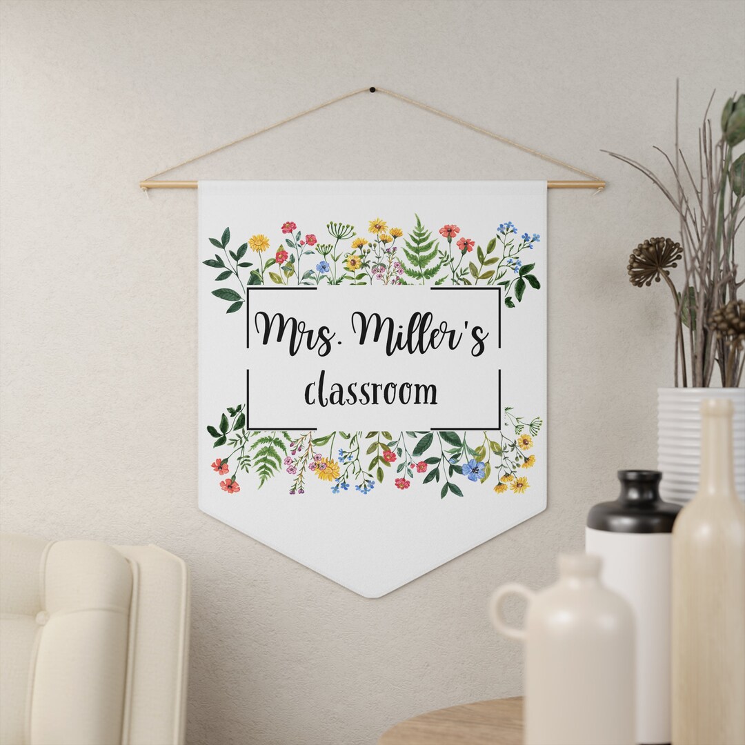 Personalized Teacher Wildflower Door Hanger Classroom Banner Back to ...