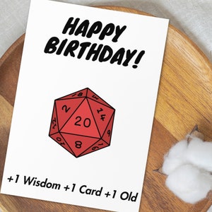 Cartão de aniversário engraçado do DND | Presente de aniversário de Dungeons and Dragons | Presente de aniversário DND | Presente de D&D