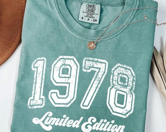 Camiseta de cumpleaños de 1978: Camiseta retro de edición limitada con colores cómodos