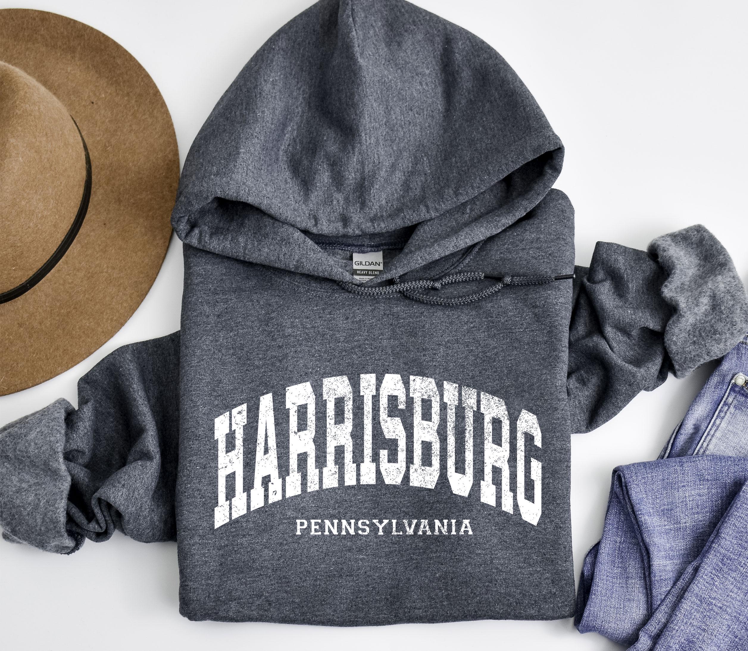 Vintage Harrisburg Pennsylvania Hoodie: Classic College Pullover