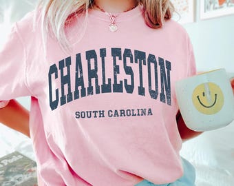 Charleston South Carolina Comfort Colors T-Shirt, Preppy Summer Tee