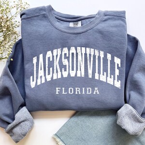Vintage Jacksonville Florida Sweatshirt: Distressed College Crewneck