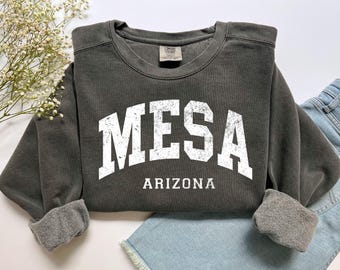 Mesa Arizona Sweatshirt: Distressed Retro College Crewneck