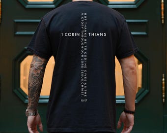 1 Corinthians 15:57 Shirt, Victory Through Christ Bible Tee, Christian Thankful Shirt, Faith Over Fear Tee, Unisex Comfort Colors Shirt