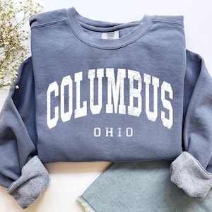 Columbus Ohio Sweatshirt: Retro College Style Crewneck