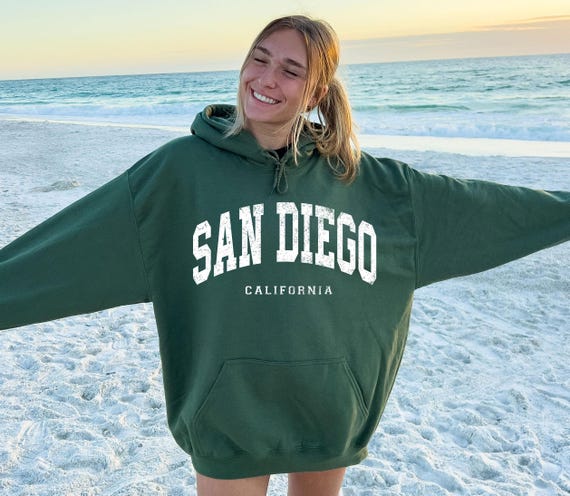 Vintage San Diego California Hoodie: Unisex College Pullover