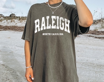 Distressed Raleigh North Carolina T-Shirt: Retro College Tee