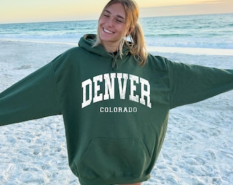 Vintage Denver Colorado Hoodie: Distressed Retro City Pullover
