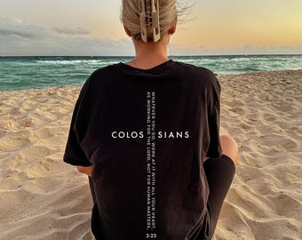 Colossians 3:23 Christian T-Shirt, Bible Verse Comfort Colors Tee