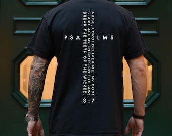Psalm 3:7 Shirt Christian Bible Verse Tee, Arise Lord Deliver Me Scripture T-Shirt, Spiritual Strength Apparel, Faith Top for Men and Women