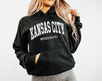 Kansas City Missouri Hoodie: Distressed Retro KC Pullover