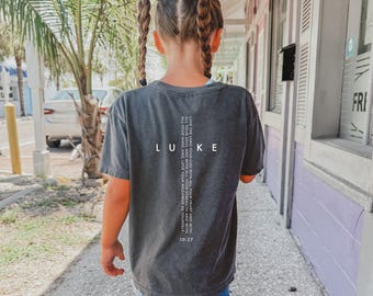 Lukas 10:27 Barntröja Älska Herren din Gud, Bibelvers Barntröja