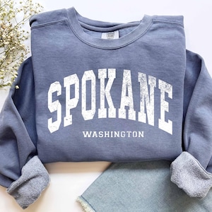 Vintage Spokane Washington Sweatshirt: Retro College Style Crewneck