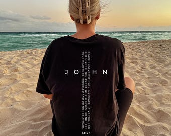 John 14:27 Shirt, Peace I Leave With You Bible Tee, Christian Comfort Colors T-Shirt, Inspirational Scripture Gift, Faith Quote Unisex Shirt