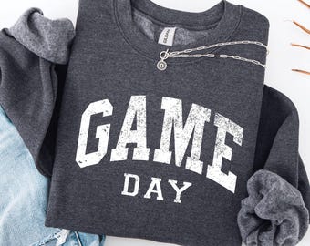 Retro Varsity Game Day Sweatshirt: Cozy Football Tailgate Top