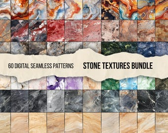 Realistic stone texture digital paper, seamless pattern png, realistic stone pack, scrapbooking paper, digital download, printable paper