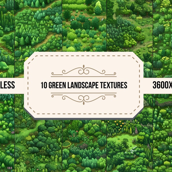 Green landscape 8-bit seamless texture, pixel art trees, digital wallpaper, printable digital paper, forest background, forest plants field