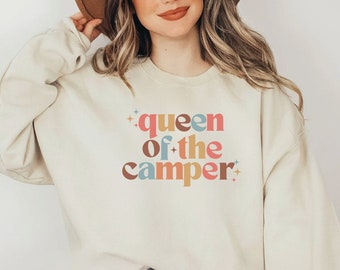 Queen Of The Camper Sweatshirt, Camping Sweatshirt For Women, Crewneck Sweatshirt, Hiking Sweatshirt For Girls  S290