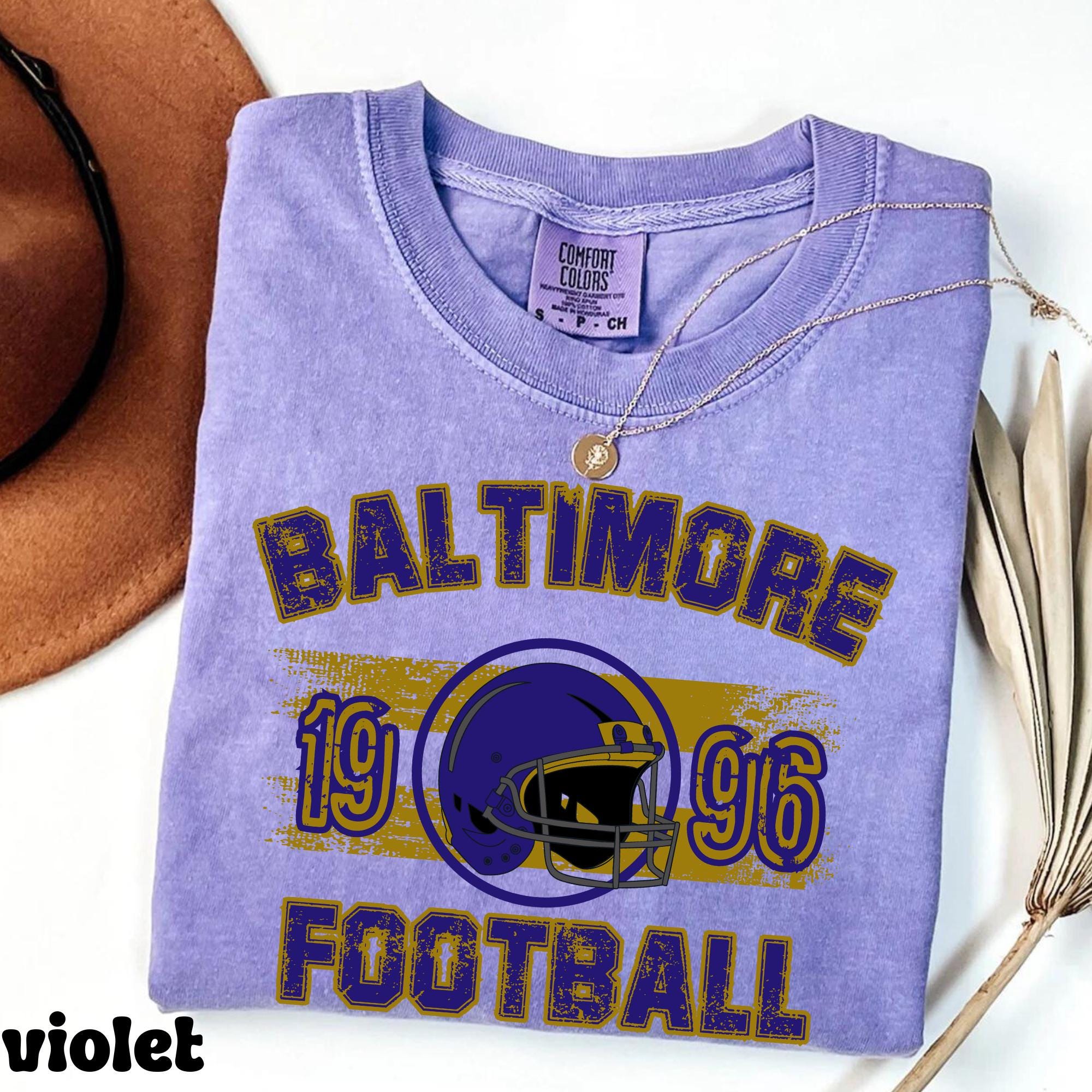 1996 simmered Baltimore Ravens T shirt inaugural
