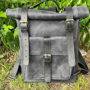 Leather backpack