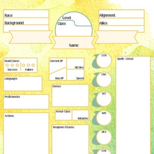 Fillable DND Character Sheet - Etsy