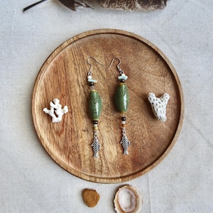 Fishing Lure Earrings: Precious Stones & Ceramic Trout Beads for Timeless Fisherman Core